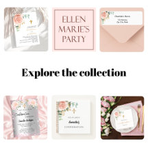 Confirmation - girl - rose gold florals