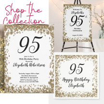 95th Birthday Gold Glitter Glam Celebration