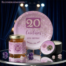 Radiant Rose Gold Glitter   20th Birthday