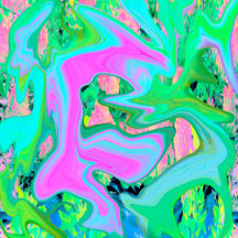 Retro Pink and Light Blue Liquid Art on Hydrangea