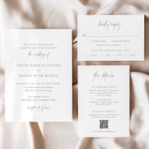 Classic Typography Elegant Wedding Invitation Set