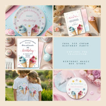 Ice Cream Cool Birthday Twins Boy And Girl