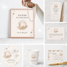 Little Pearl Coastal Beach Seashell Baby Shower