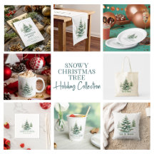 Holiday Theme Snowy Christmas Tree