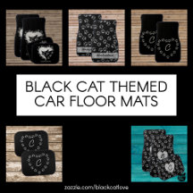 Black Cat Themed Car Floor Mats