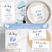 Oh Boy Blue Feet Baby Shower
