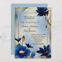 Deco-inspired blue flowers theme