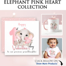 Cute Elephant Pink Heart