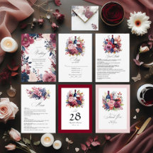 Bordo and Navy Wine Tasting Wedding