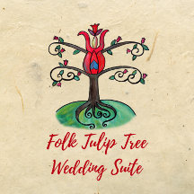 Folk Art Tulip Tree Wedding Suite