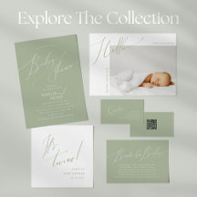 Whimsical Sage Green Baby Shower Collection