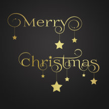 Gold Merry Christmas Stars