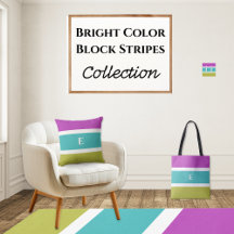 Color Block Stripes Magenta, Lime & Ocean Blue