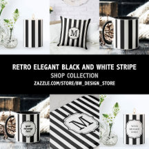 Retro Elegant Black and White Stripe