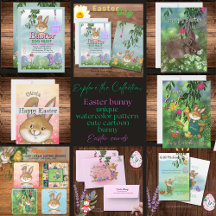 Unique Watercolor Easter Bunny Collection
