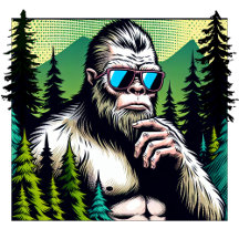 Pop Art Comic Curious Bigfoot in Sunglasses