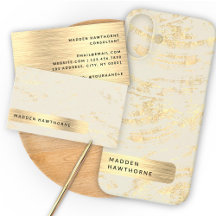 Elegant Faux Gold Brushed Metal Monogrammed Name