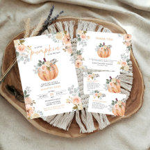 Little Pumpkin Sage Green & Pink Fall Baby Shower