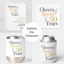 30th Birthday Party Cheers and Beers Minimal