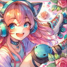 Anime Girl's Roller-skating Themed Birthday Party