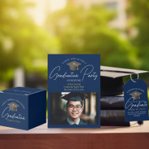 Elegant Navy Blue Graduation Gifts & Cards