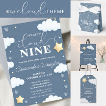 Blue Cloud Theme Baby Shower