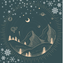 Celestial Zodiacmas Sparkling Stars in Holiday Sky