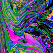 Cool Abstract Green, Black and Blue Groovy Retro