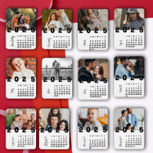New Year 2025 Family Photo Calendar Magnets