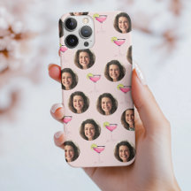 Custom Photo Face & Cocktail   Personalized Pink 