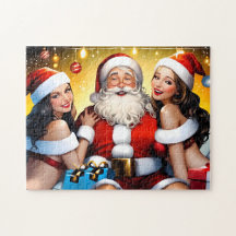 Jigsaw Puzzles. Santa Delivers Gifts 