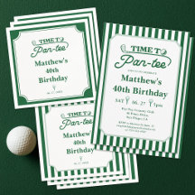 Modern Time to Par-Tee Men's Golf Theme Birthday 