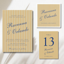 Navy Blue Retro Honey Stripe