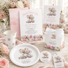 Blush Roses Bridal Shower Tea Party Collection