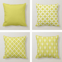 Lime Green & White Throw Pillows