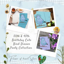 50th & 45th Birthday Cute Bird Dinner Party