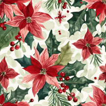 Classic Christmas Poinsettias Wrapping & Tissue