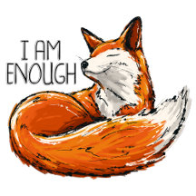 Red fox Illustration "I am enough"