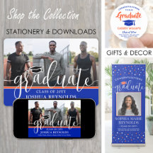 Orange & Blue Modern Graduation Celebration