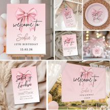 Blush Pink Bow Birthday Collection
