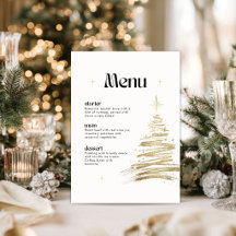 Christmas Dinner Party Menu Cards - Winter Holiday