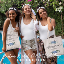 Floral Wedding Party Tote Bags