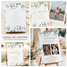 Greenery and Gold Wedding, Elegant Eucalyptus 