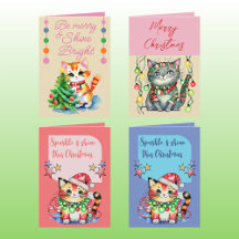 Cat themed Christmas Cards & Gifts