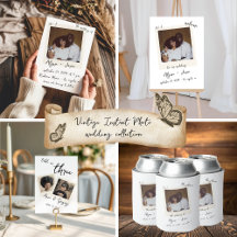 Vintage Instant Photo Handwritten Monogram Wedding