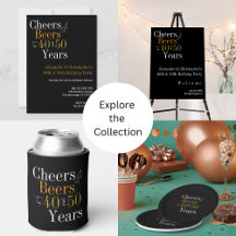 Cheers and Beers Black Gold Joint Birthday Party