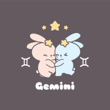 Gemini Bunnies Cuddles - Zodiac Harmony