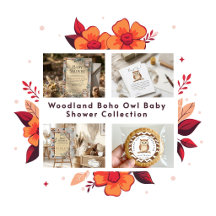 Woodland Boho Owl Baby Shower Collection