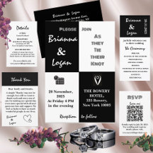 Stylish Contemporary Black & White Wedding Suite 