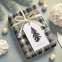 Black and Gold Christmas Gift Wrapping Supplies